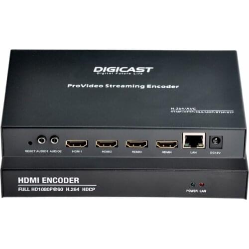 Cable TV Encoder 4 Channels H.265 HEVC Live Streaming Serevr IP Video Encoder