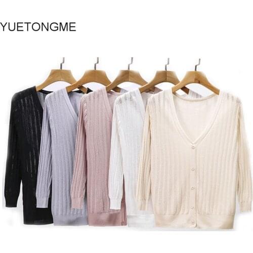 Women Thin Knitted Cardigan Korean V-neck Knitwear Fashion Short Sleeve Sun Protection Crop Top Mujer