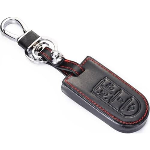 Leather Car Key Case bag holder For Daihatsu Tanto LA610S LA150S Move Custom Moovecanvas LA800S LA600S Toyota 4 Button