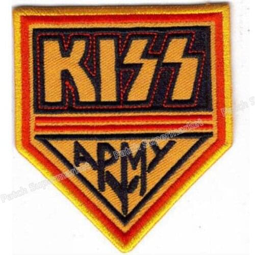 3.5" KISS ARMY Music Band patch Metal Iron On badge Rockabilly baseball cap TRANSFER MOTIF APPLIQUE Rock Punk Badge