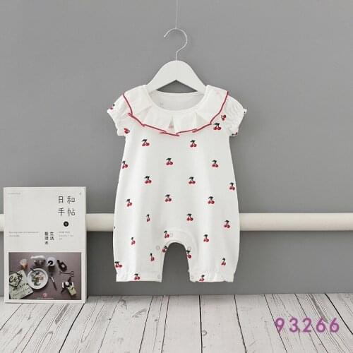 Fashion Girl Summer Jumpsuit baby outfit dress Sweet Cherry baby girl princes Cotton Clothes newborn baby costume toddler romper
