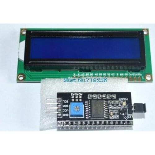 1602 16x2 HD44780 Character LCD /w IIC/I2C Serial Interface Adapter Module
