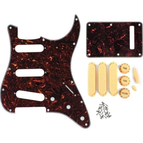 Set of 11 Holes SSS Strat Guitar Pickguard Tremolo Cover Guitar Knobs Pickup Covers Switch Tips Guitar Accessories