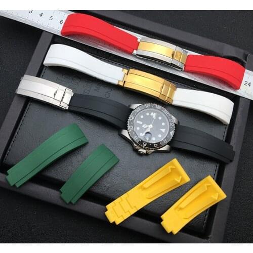 20mm 21mm nature silicone Rubber Watchband For Role strap Oyster Perpetual Yacht-Master COSMOGRAP Sub-mariner Watch band tools