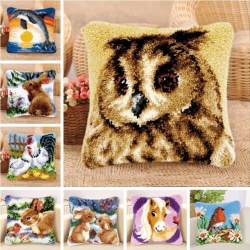 Do It Yourself Knooppakket Latch Hook Kits Diy Woolens Animal Gift Cute Cartoon Series Cross Stitch Pillows Blank Canvas Quality