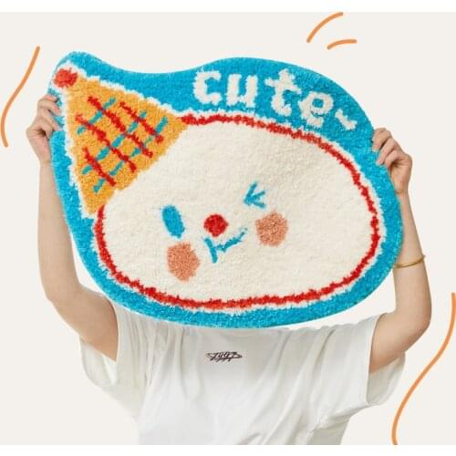 Cute Soft Bathmat Fluffy Bathroom Tub Side Foot Carpet Pad Anti-slip Rug Kids Room Nursery Home Decor 60x48cm