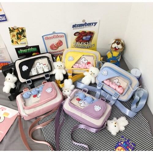 ItaBag Nylon Square Japanese Style Ladies Transparent Bag Lolita Girl Transparent PVC Ita Bag One-Shoulder Girl Tote Bag IB040