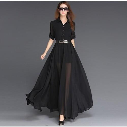 Womens Summer Dresses Ladies Fashion Luxury Temperament Elegant Classic Contracted Large Size Super Long Leisure Brand Dress