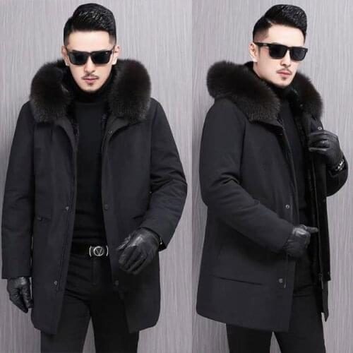 Winter Men Coat Fur Collar Warm Male Solid Slim Casual Parkas Jacket Autumn Fashion Top Outerwear Plus Size Casaco Feminino Y108