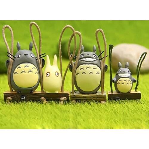 1Pc Kawaii Tree Elf Swing Totoros Action Figures Dolls Landscape Miniature Figurines Garden Decoration Ornaments Toys for Kids