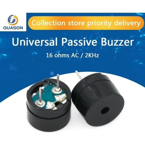 10pcs Universal passive buzzer electromagnetic impedance 16 ohms AC / 2KHz 3V 5V 12V Universal