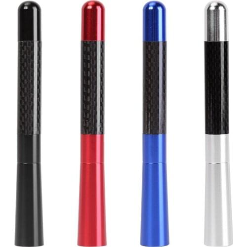 12cm Universal Car Roof Antenna Carbon Fiber Screw Metal Short Stubby Mast Antenna Aerials Car Styling