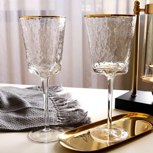 200-350ml Creative Hammer Tattoo Goblet Gold Crystal Red Wine Glass Champagne Cup Light Luxury High Quality Wine Cup