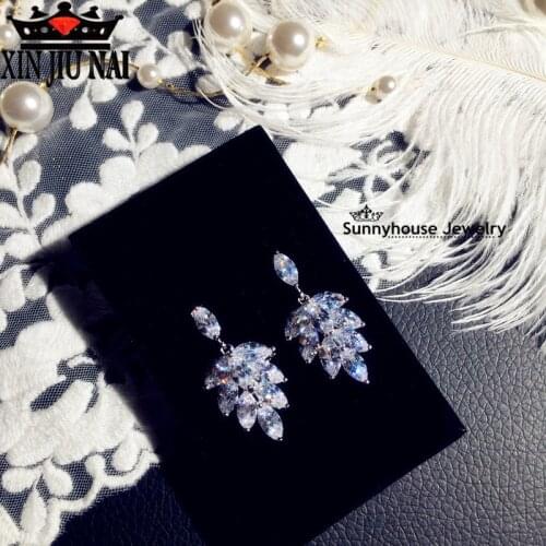 2019 fashion creative drop-shaped earrings 3A zircon crystal noble elegant Valentines Day gift