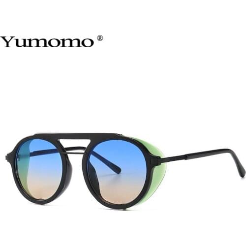 2020 Retro Round Steampunk Sunglasses Men Fashion Gradient Mirror Eyewear Women Vintage Punk Outdoor Sun Glasses Shades UV400