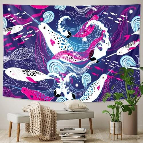 2021 animal home art decoration tapestry Hippie Bohemian wall decoration dolphin bedroom sheet Mandala yoga mat