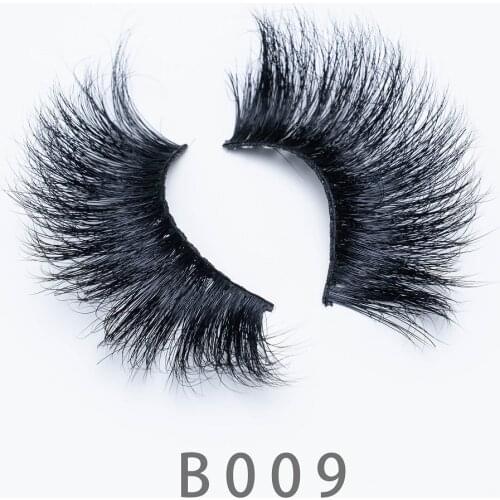 25mm B9 Long Fluffy Real Mink Lashes Soft Dramatic False 25mm 3D Mink Lashes Resuable Natural Handmade Eyelashes Extension