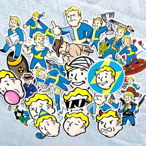 29Pcs Fallout Stickers For Luggage Skateboard Phone Laptop Motocycle Bicycle Wall Guitar Waterproof Decal Sticker