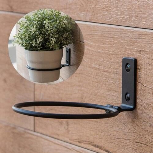 3Pcs Metal Iron Flower Pot Trays Wall Mounted Folding Hanging Pot Holders Ring Planter Flower Bracket Stand Home Decor