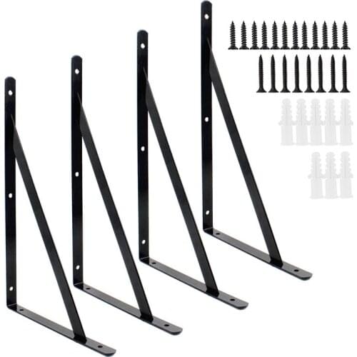 4 Pack Heavy Duty Floating Shelf Bracket, 90 Degree Angle Bracket Wall Mounted Corner Bracket Corner Brace L Bracket 300x190x2mm