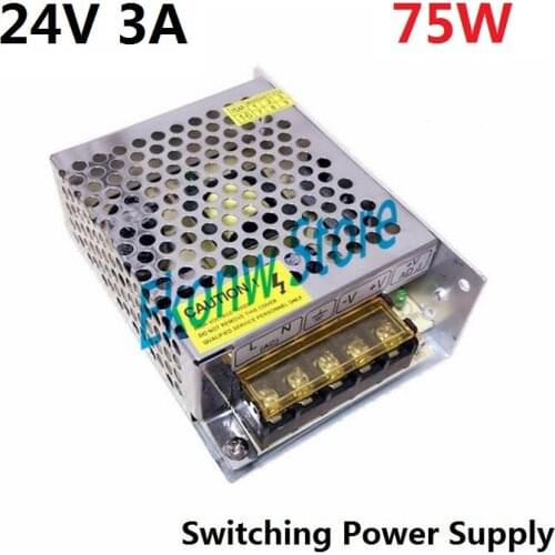 75W 24V 3A Switching Power Supply Factory Outlet SMPS Driver AC110-220V to DC24V Transformer for LED Strip Light Module Display