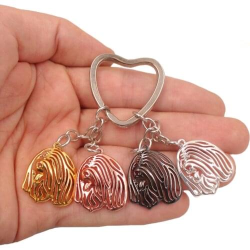 Cute Tibetan Terrier Dog Animal Cute Gold Silver Plated Keychain For Bag Car Women Men Girls Boys Love Jewelry K176