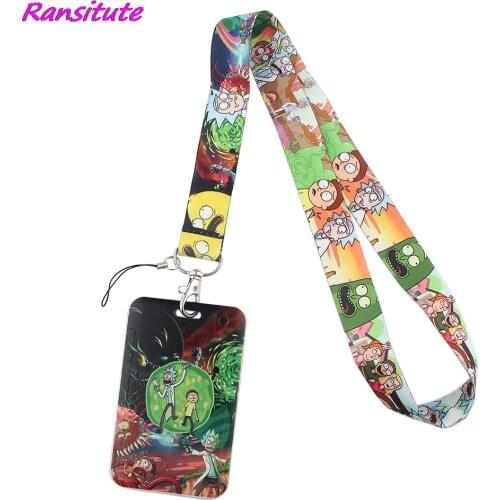 Ransitute R1754 Cartoon Personality Lanyard Card ID Holder Car KeyChain ID Card Pass Gym Phone Badge Key Ring Holder Jewelry