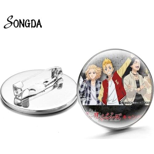 Anime Tokyo Revengers Cosplay Brooches Round Badge Backpack Clothes Metal Lapel Pin Brooch Charm Kawaii Jewelry Accessories Gift