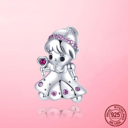 Little Girl Charms 925 Sterling Silver Sweet Heart Little Girl Charms Beads fit Original Pandora Bracelet Bangle Jewelry Making