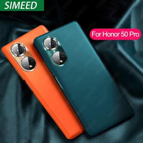 For Huawei Honor 50 Pro SE Case Luxury PU Leather Metal Lens Full Protection Shockproof Back Cover Fundas Capa