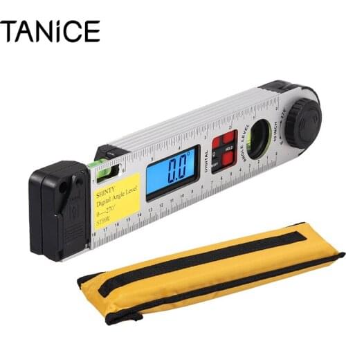 TANiCE 0~270° LCD Digital Angle Finder Gauge Meter Digital Inclinometer Protractor Spirit Angle Measuring Tool With Level Bubble