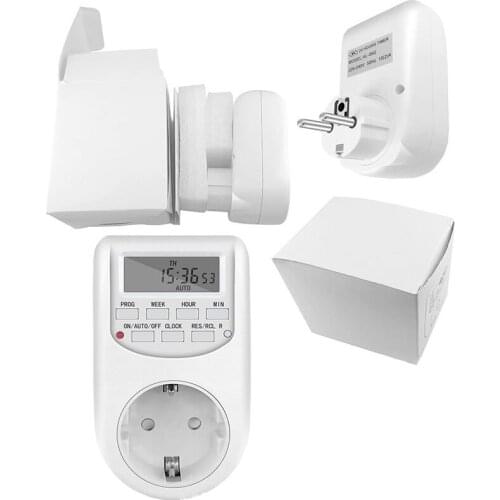 Electronic Digital Timer Switch EU Plug Kitchen Timer Outlet 7 Day 12/24 Hour Programmable Timing Socket