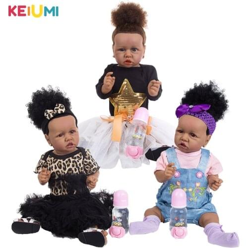 KEIUMI Cute 23 Inch Reborn Baby Doll Girls 57 cm Full Silicone Vinyl Newborn Babies Doll Toy For Kids Birthday Xmas Gifts