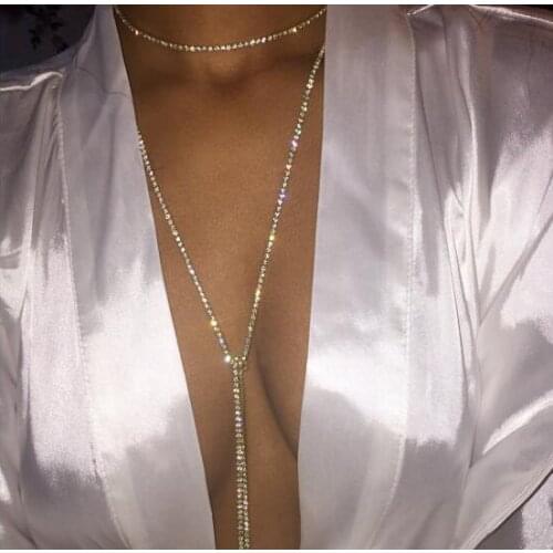 Concise low-cut nightclub sexy necklace summer explosions chest decoration party flash necklace