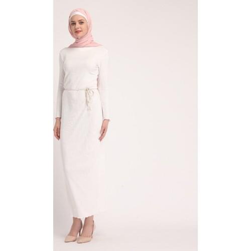 Muslim Dress Women Plain Thick Bodycon Slim Long Dress Stretch Maxi Kaftan Women Pencil Robe Sheath Dress Islamic Dubai Arab