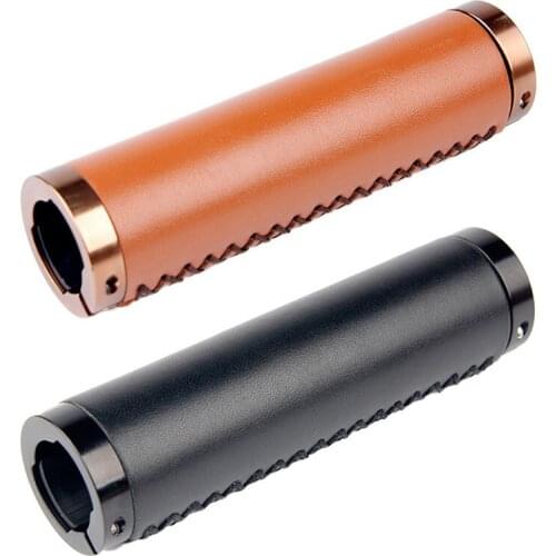 Bicycle hand sewing leather handle set lockable leather slip lock PU leather station wagon mountain bike vintage bike