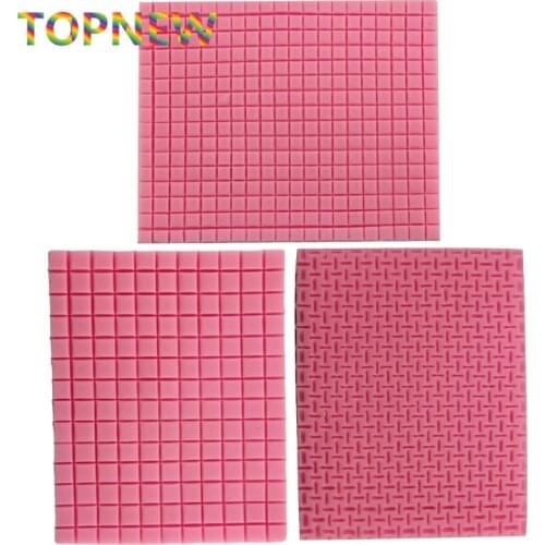 New Small & Big Grid Texture Woven Bag Cookie Mat Fondant Mold Cupcake Biscuits Mould Silicone Sugar Mold Cake Decoration Tools
