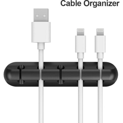 Cable Organizer Silicone USB Cable Winder Desktop Tidy Management Clips Cable Holder for Mouse Headphone Wire