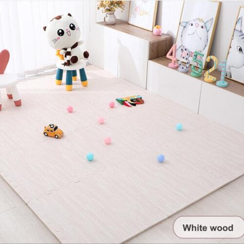 Foam Crawling Carpet Bedroom Imitation Wood Grain Yoga Rug Shockproof EVA Puzzle Interlocking Splicing Baby Game Mat 30cm*30cm