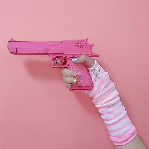 Pink Cartoon Gloves Honey Girls Winter Half Finger Cosplay Glove Anime Accessories EMO Punk Skull Christmas Gift Arm Warmers