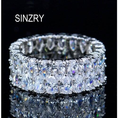 SINZRY elegant bling Cubic zirconia two layer waterdrop wide rings for women fashion costume jewelry accessory