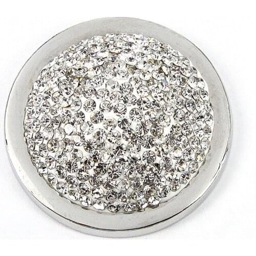 Somsoar Jewelry 3D Dome Full Crystal Coin for 35mm Frame Pendant My Coin Necklace Jewelry 10pcs/lot