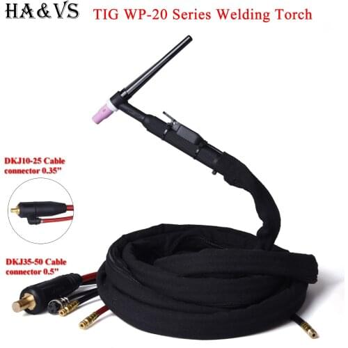 WP20 WP20F TIG Welding Torch Gas-Electric Integrated Rubber Red Hose 4M 10-25/35-50 Euro Connector 13FT Water Cooled Series