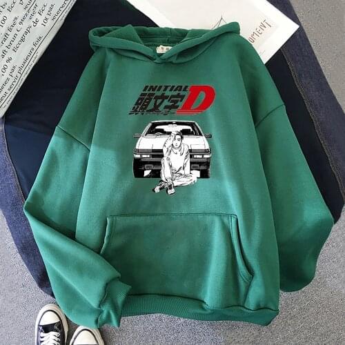 Initial D Sweatshirts Hoodie Men Japanese Anime Harajuku Crewneck Sweatshirt Spring Autumn Round Neck Print Hoodies Sportswear