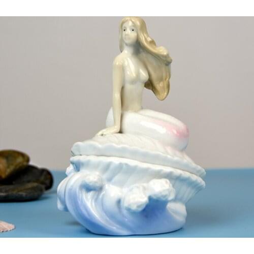 Home Decoration Ceramic Storage Box Decoration Abstract Character Crafts Sculpture Jewelry Box Living Room Decoration Decoration