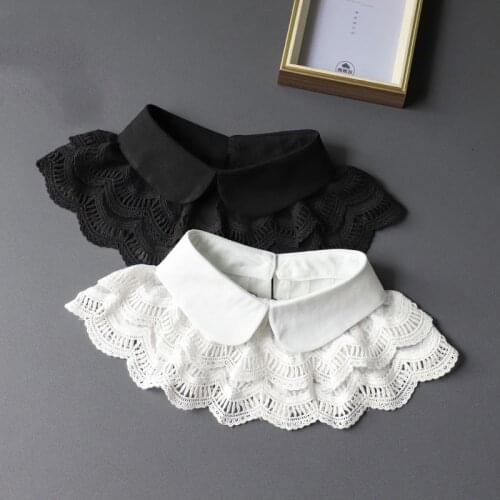 Vintage White Women Detachable Collar Necklace Detachable Lapel Shirt Fake False Collar Woman Tie Neckwear Women Nep Kraagie