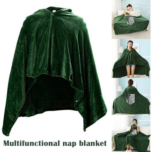 Hot Green Nap Cloak Blanket The Wing of Freedom Flannel Hooded Cloak Cosplay Costume Cape Blanket For Sleeping Office Home -OPK