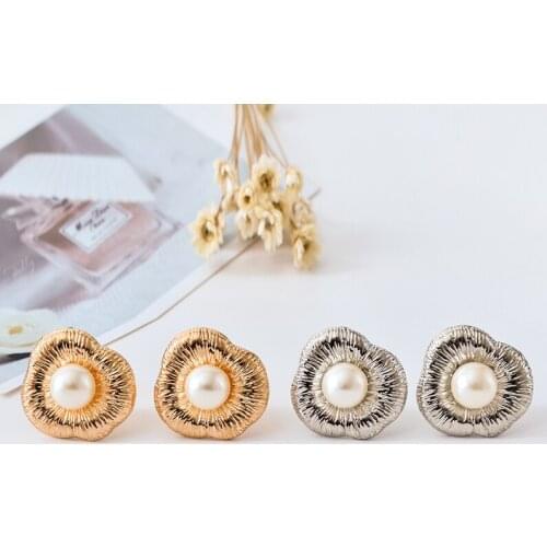 New fashion pattern romantic women pearl ear clip electroplating gold and silver wedding gift jewelry earring