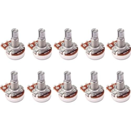 10Pcs Guitar Bass Volume Tone Control Pots Potentiometer Switch A100K