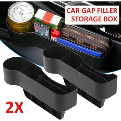 2Pcs Universal Car Seat Side Slit Gap Catcher Filler Storage Box Plastic Auto Pocket Organizer Holder Cars Interior Accessories